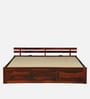 Brakel Sheesham Wood Queen Size Bed In Honey Oak  Finish With Hydraulic Storage