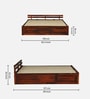 Brakel Sheesham Wood Queen Size Bed In Honey Oak  Finish With Hydraulic Storage