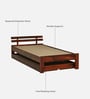 Brakel Sheesham Wood Single Bed In Honey Oak  Finish With Trundle