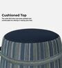 Bramble Fabric Pouffe In Pinstripe Blue & Twilight Blue Colour