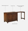 Bramming Mango Wood Folding Writing Table Cum Cabinet in Provincial Teak Finish