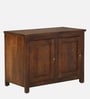 Bramming Mango Wood Folding Writing Table Cum Cabinet in Provincial Teak Finish