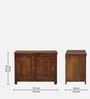 Bramming Mango Wood Folding Writing Table Cum Cabinet in Provincial Teak Finish