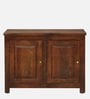 Bramming Mango Wood Folding Writing Table Cum Cabinet in Provincial Teak Finish