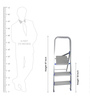 3 Steps 3.9 Ft Aluminium Step Ladder