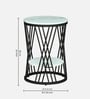 Branco White Porcelain Top End Table With Black Finish
