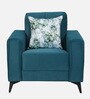 Brandon Velvet Fabric 1 Seater Sofa in Dark Green Colour