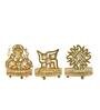Ganesha, Om & Swastik Metal Table Tea Light Holder (Pack Of 3)