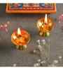 Brass Akhand Diya| Akhand Jyot| Decorative Brass Oil Lamp | Brass Table Diya Brass (Pack of 2) Table Diya