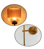 Brass Amber Ribbed Glass Wall Lamp