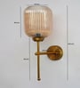 Brass Amber Ribbed Glass Wall Lamp