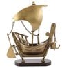 Brass and Wood Antique Bucket & Anchor Nautical Ship Showpiece 8"