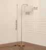 Brass Antique Finish Modern Arc Floor Lamp with Adjustable Shade 6Ft Height with 12 inches Off White Drum Lampshade