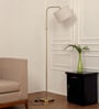 Brass Antique Finish Modern Arc Floor Lamp with Adjustable Shade 6Ft Height with 12 inches Off White Drum Lampshade