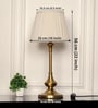 Brass Antique Gold Finish Table Lamp 22 Inches Height with Off White Pleated 10 Inches Diameter Lampshade