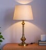 Knepp Off White Cotton Shade Night Lamp With Aluminium Base