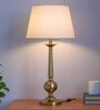 Brass Antique Gold Table Lamp With 12 Inches Off White Lampshade