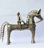 Brass Dhokra Crafted Horse With Rider Tribal Handicraft Bastar Art
