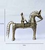 Brass Dhokra Crafted Horse With Rider Tribal Handicraft Bastar Art