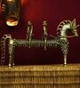 Brass Dhokra Crafted Horse With Two Riders Tribal Handicraft Bastar Art