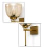 Brass Finish Ribbed Glass Wall Sconce