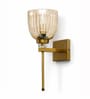 Brass Finish Ribbed Glass Wall Sconce