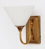 Brass Finish Wall Sconce with Milky White