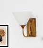 Brass Finish Wall Sconce with Milky White