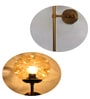 Brass Funner Wall Sconce with Amber Glass Globe Modern Light