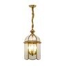 Adriana Brass Metal and Glass Hanging Light