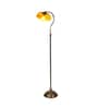 Modena Brass Iron Shade Club Floor Lamp With Iron Base