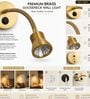 Brass LED Wall Reading Light with Flexible Gooseneck Arm