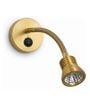 Brass LED Wall Reading Light with Flexible Gooseneck Arm