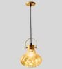 Logan Brass Metal and Glass Hanging Light