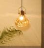 Logan Brass Metal and Glass Hanging Light