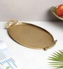 Brass Oval Trey With Designed Handle 14"