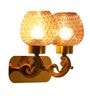 Brass Plantation Dual Light Glass & Metal Wall Light