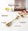 Golden Brass Ritual Spoon with Lord Krishna Idol