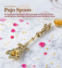 Golden Brass Ritual Spoon with Vishnu Idol