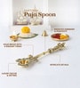 Golden Brass Ritual Spoon with Vishnu Idol