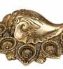 Brass Shankh Diya With 5 Diya Holder