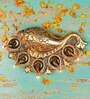 Brass Shankh Diya With 5 Diya Holder