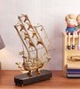 Brass Ship with Wooden Base Show piece