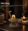 Golden Brass Shivling with Naga Snake Idol Perfect