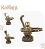 Golden Brass Shivling with Naga Snake Idol Perfect