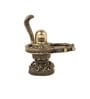 Golden Brass Shivling with Naga Snake Idol Perfect
