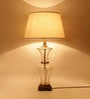 Black Fabric Shade Table Lamp with Brass Base