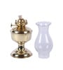 Uniquely Transparent Glass Shade Table Lamp With Brass Base