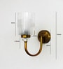 Brass Wall Sconce with Clear Cylindrical Ribbed Glass