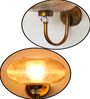 Brass Wall Sconce with Ribbed Kachori Amber Glass
